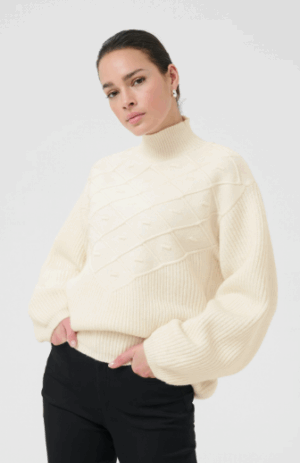 Trui KAmaddie Turtle Hals - Chalk - Kaffe