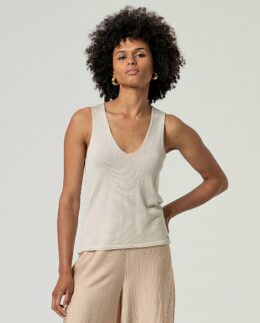 Top V-Neck Strappy SS26 - Ecru - Surkana