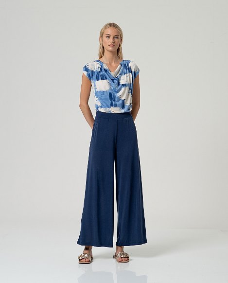 Broek Wide Leg SS26 - Navy Blue - Surkana