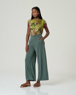 Broek Wide Leg Bottle Green - Surkana