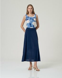 Rok Wijduitlopend Model SS26 - Navy - Surkana
