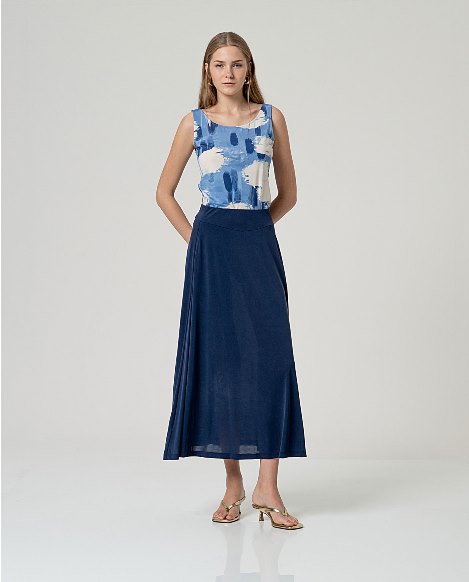 Rok Wijduitlopend Model SS26 - Navy - Surkana
