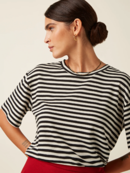 Top Boxy Chopito Stripe - Black - King Louie