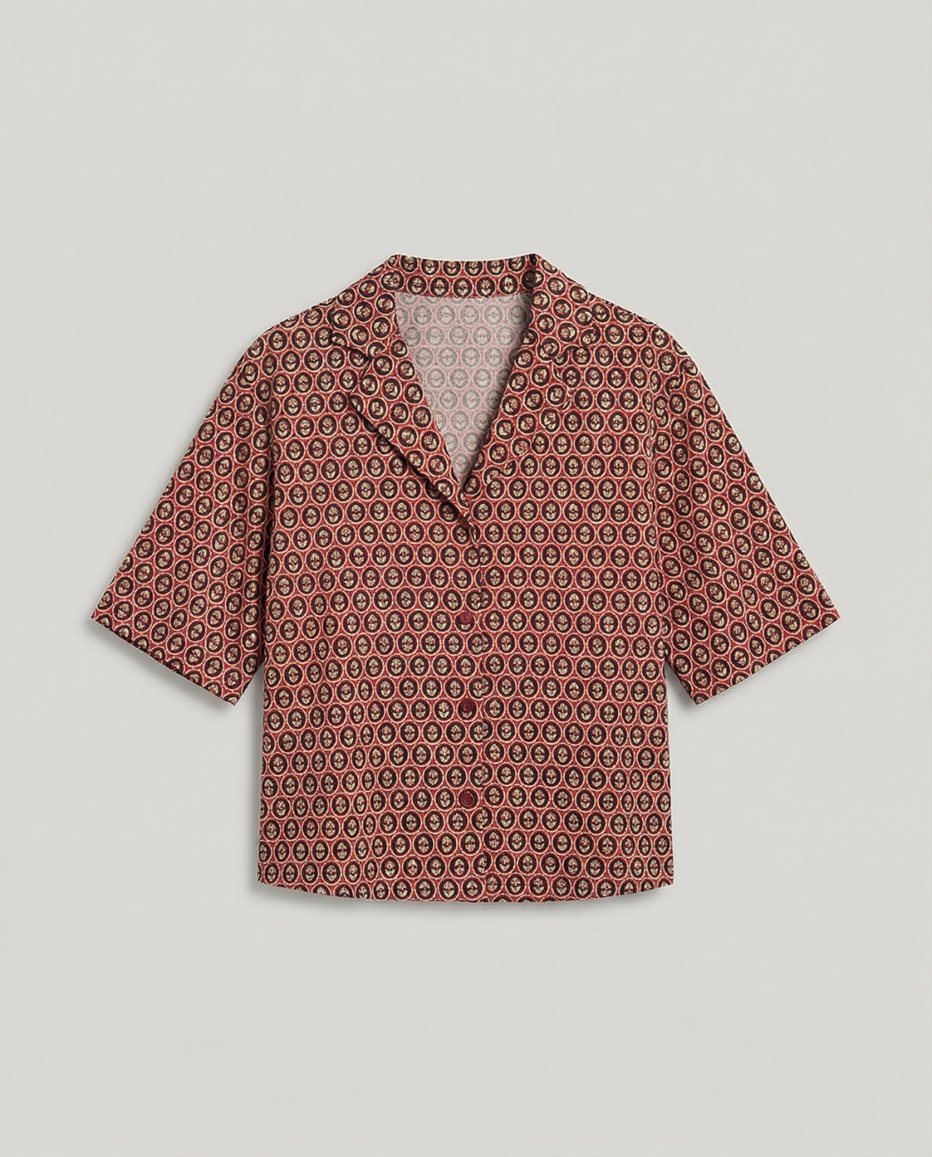 Blouse V-Neck 3/4 mouwen SS26 - Tile - Surkana