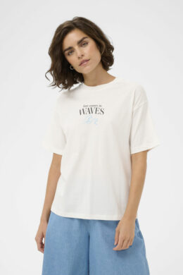 T-shirt KAkelly - Chalk w. Ballerina Artwork white - Kaffe