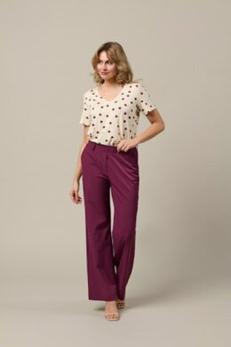 Patrice Broek Travelstof - Plum - &Co Woman