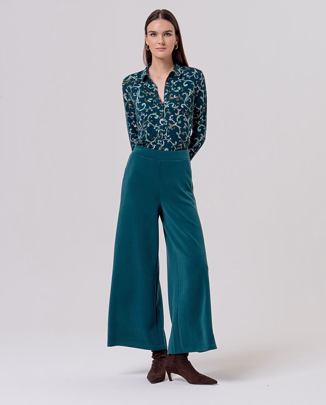 Broek Wide Leg - Bottle Green - Surkana