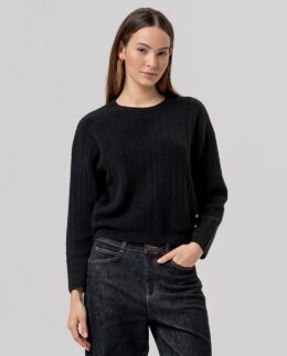 Sweater rode hals- Black - Surkana