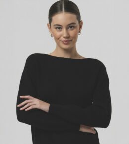 Sweater Boothals - Black - Surkana