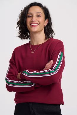 Sweatshirt Magda - Oxblood Varsity Stripe - Sugarhill Brighton