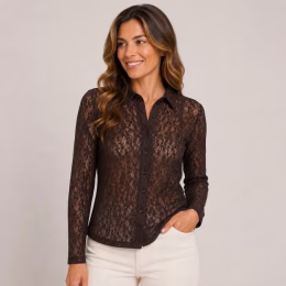 Blouse Tina Lace - Dark Chocolate - &Co Woman