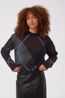 Pullover KAgrith Knit - Dark grey melange / Fudge - Grey - Kaffe